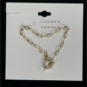 Lauren Conrad Dainty Link Crystal Toggle Closure Bracelet